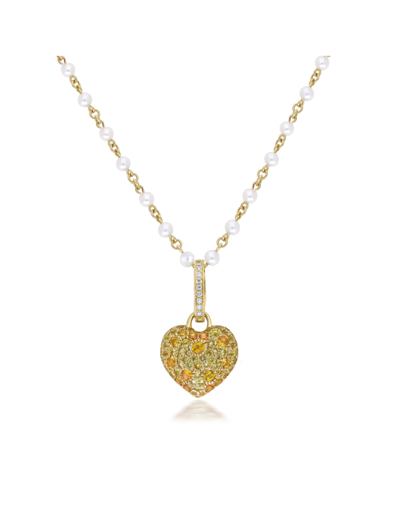 SKJ Queen of Hearts Mini Charm in Yellow Pavé