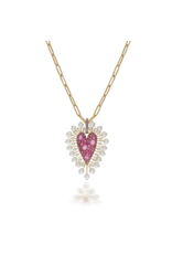 SKJ Queen of Hearts Charm in Pink Pavé with Pearls