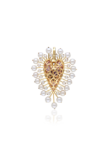 SKJ Queen of Hearts Charm in Pink Pavé with Pearls