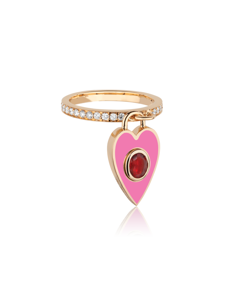 SKJ Calliope Heart Ring in Pink