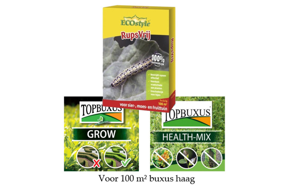 Kit mantenimiento boj 100 m² con Ecostyle Rupsvrij