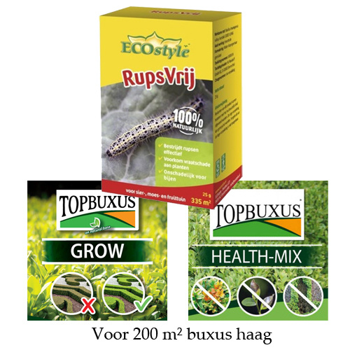 Kit mantenimiento boj 200 m² con Ecostyle Rupsvrij