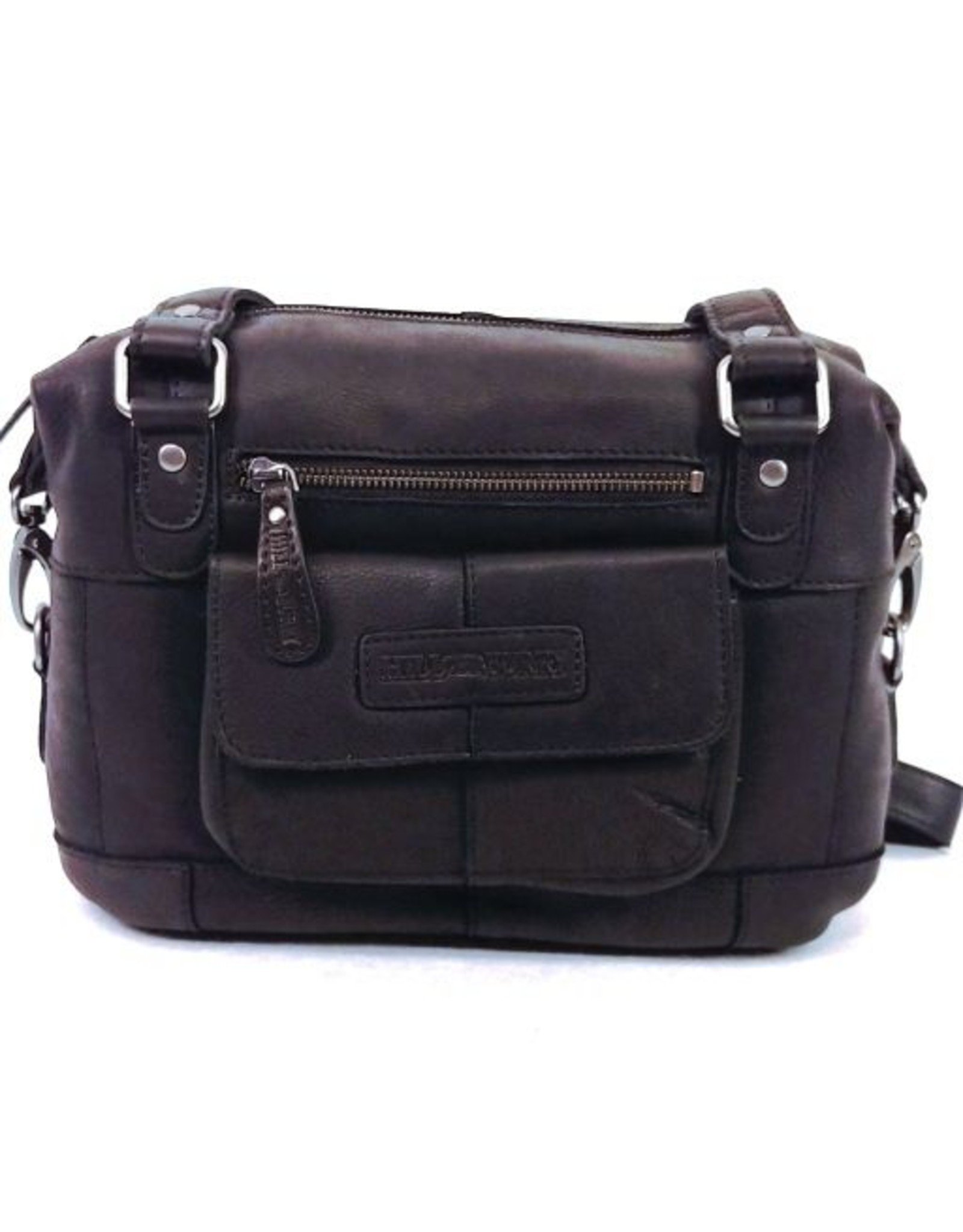 HillBurry Leren schodertassen Leren crossbody tassen - HillBurry Leren Schoudertas medium (zwart)