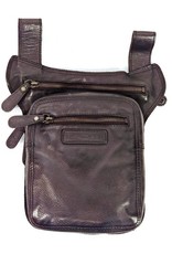 HillBurry Leather Festival bags, waist bags and belt bags - HillBurry  belt bag - leg bag washed leather black