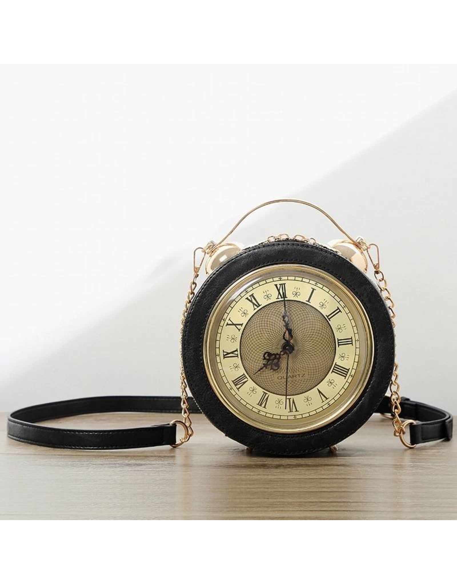 Magic Bags Fantasy bags - Clock Handbag-shoulderbag with Working Clock black