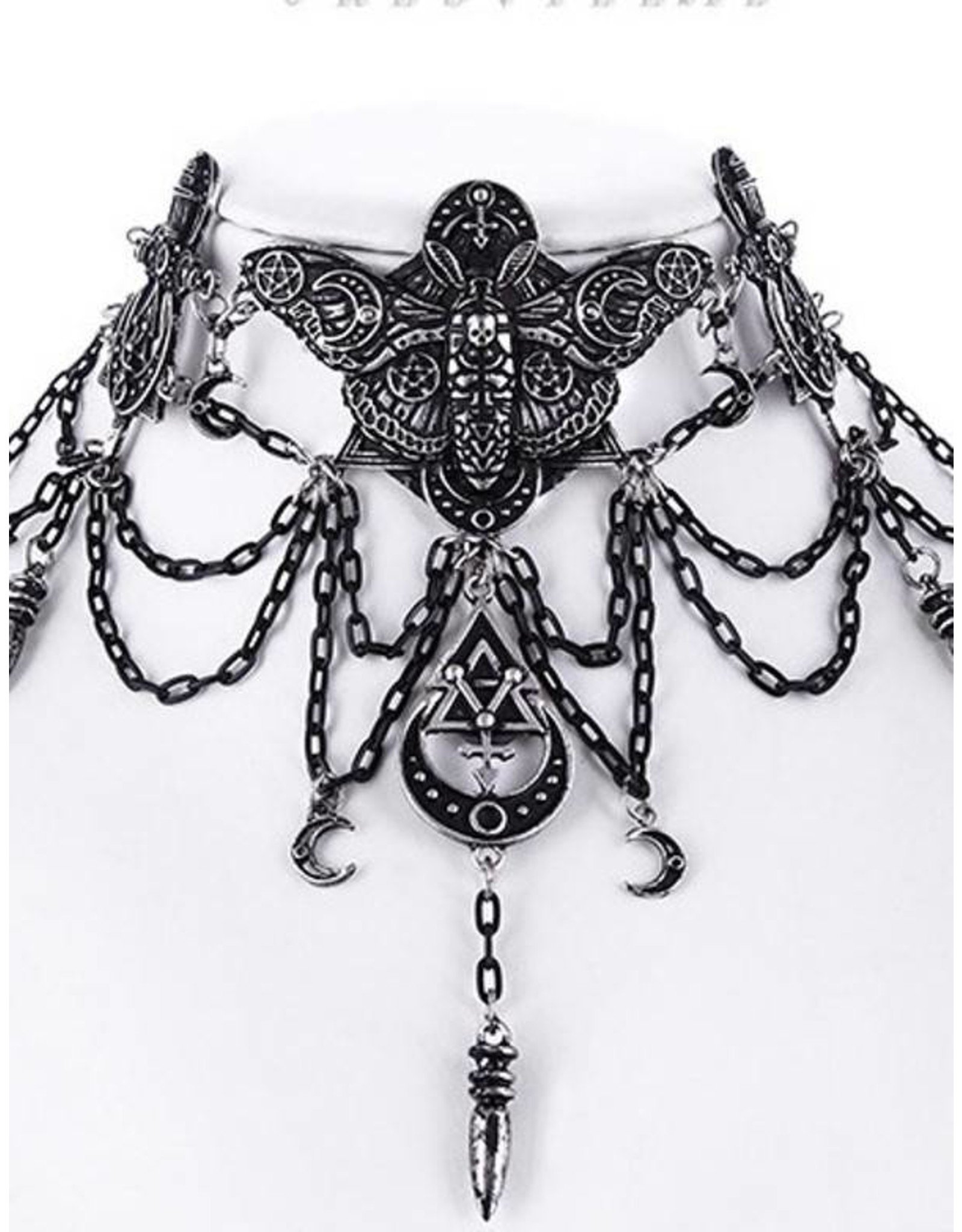 Restyle Occult and Gothic accessories - Occult Moth Choker Restyle