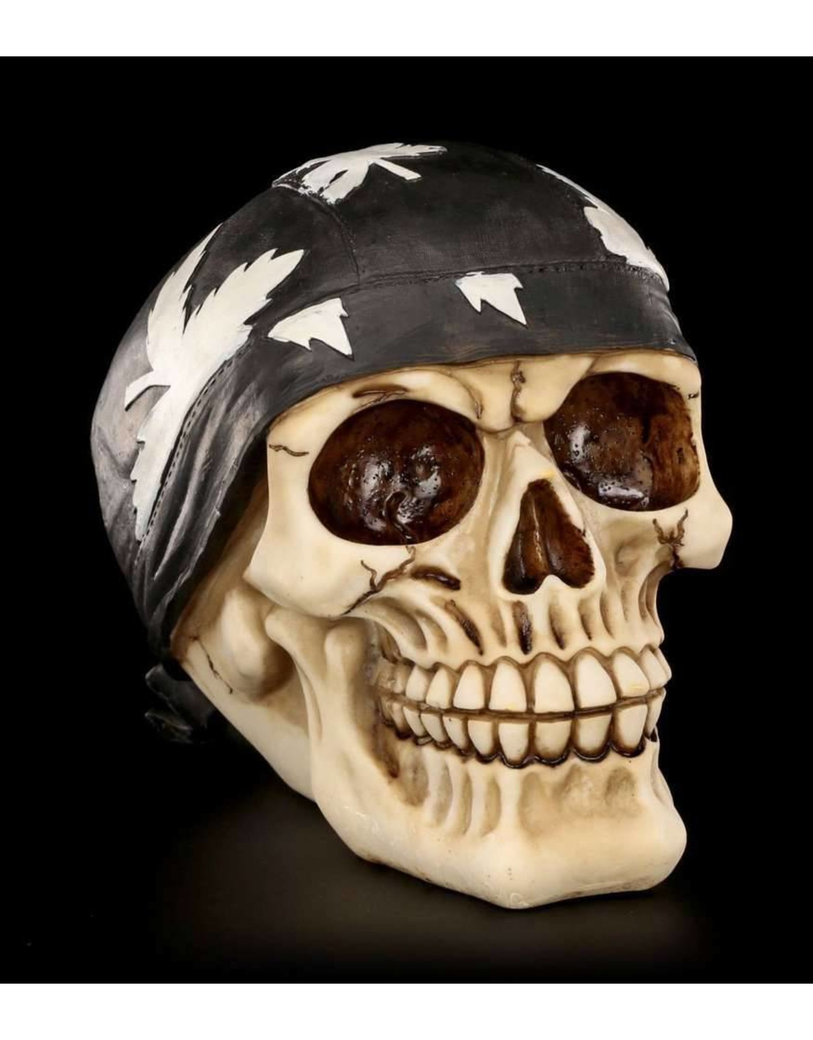 Dark Desire Skulls, Skeletons and Dragons - Skull wearing cannabis bandana