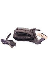 HillBurry Leather bags - HillBurry leather belt bag leg bag washed leather black