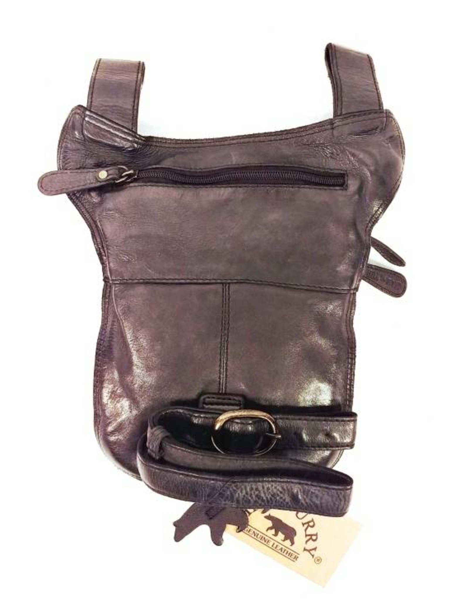 HillBurry Leather bags - HillBurry belt bag  leg bag washed leather brown