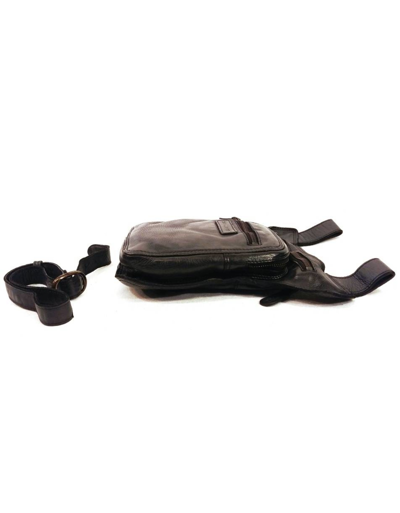 HillBurry Leather Festival bags, waist bags and belt bags - HillBurry  belt bag - leg bag washed leather black