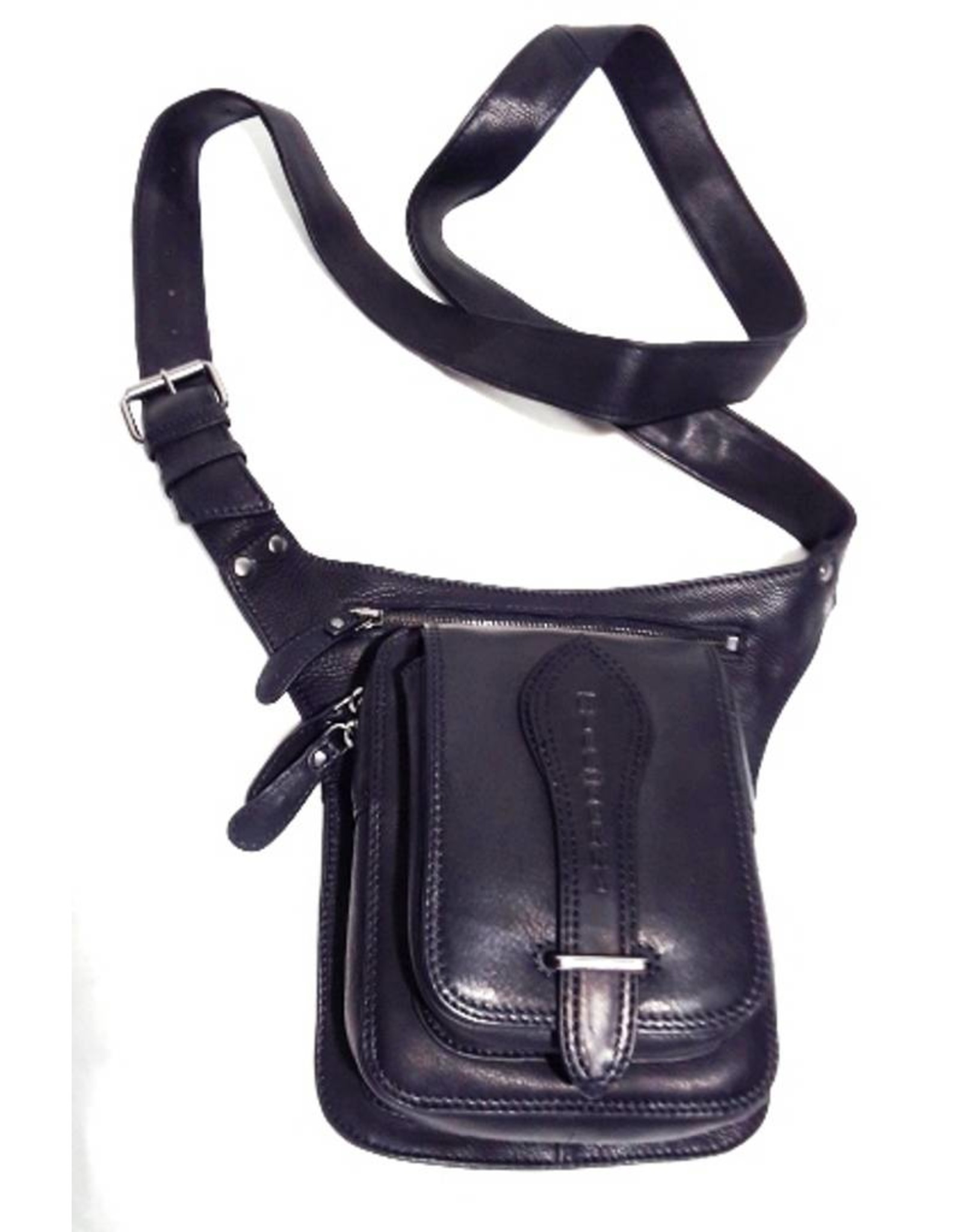 HillBurry Leren tassen - HillBurry Leren Crossbody tas Zwart