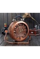 Trukado Fantasy bags - Clock bag with real working clock bronze