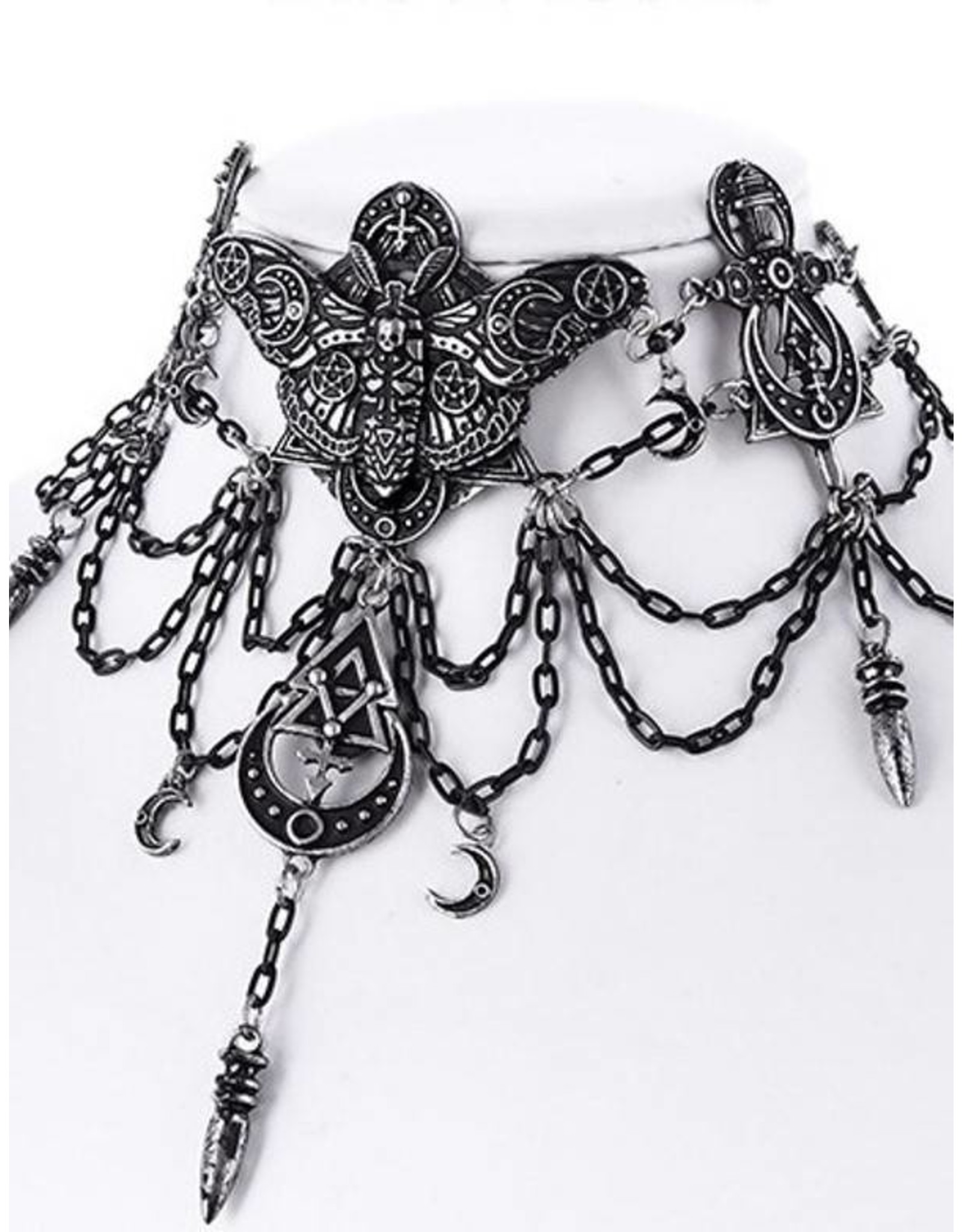 Restyle Occult and Gothic accessories - Occult Moth Choker Restyle