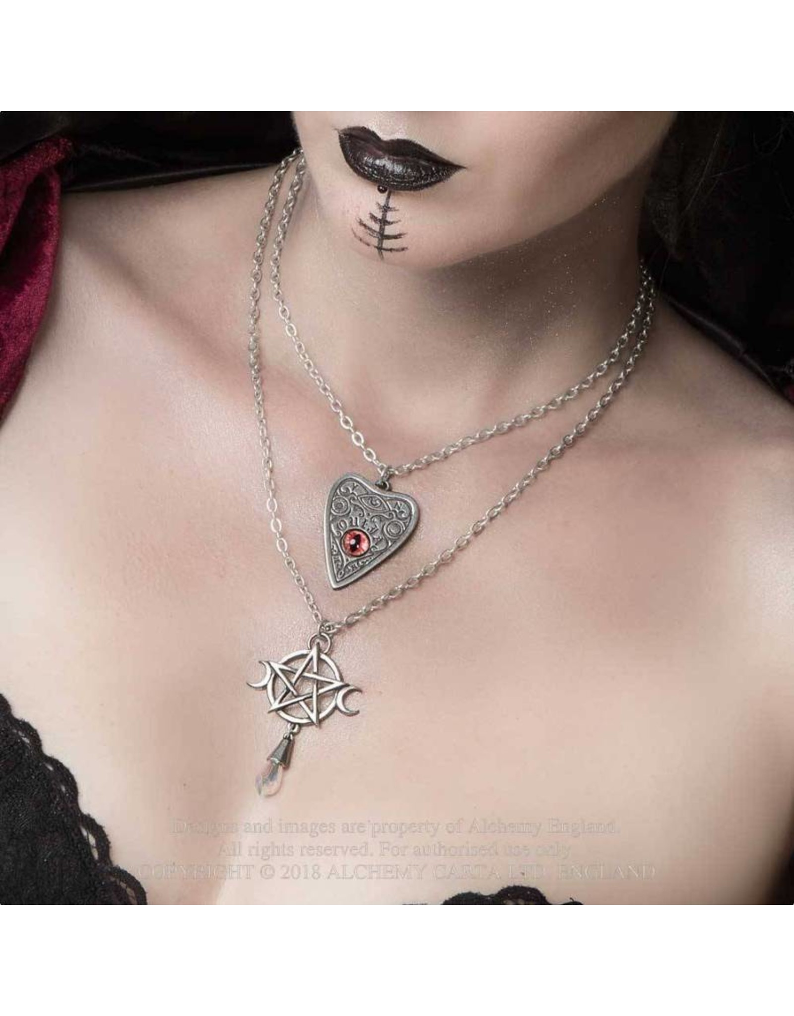 Alchemy Wicca and Occult  jewellery - Planchette pendant and chain Alchemy