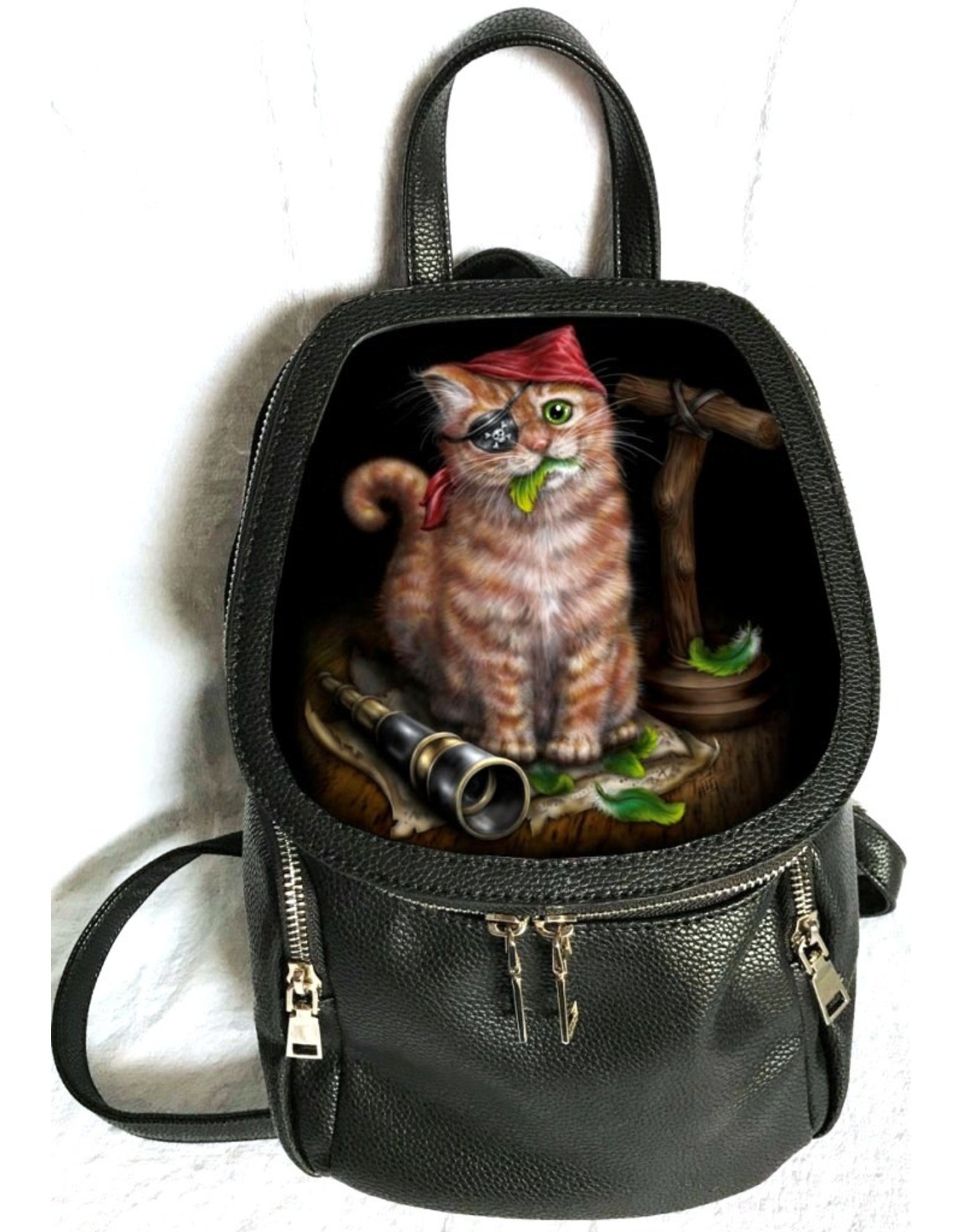 SheBlackDragon Fantasy bags - Linda M. Jones Pirate Kitten Backpack 3D