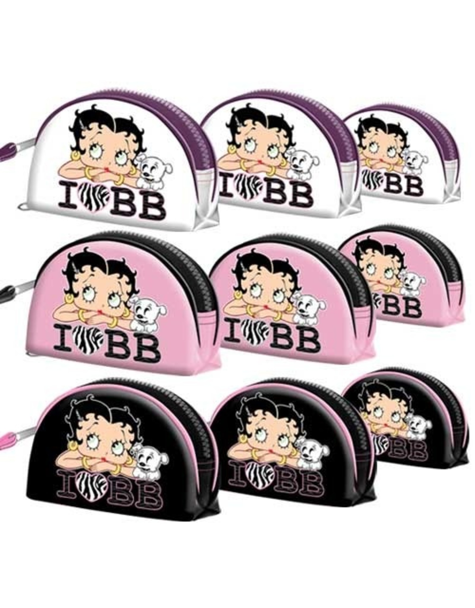Betty Boop Betty Boop tassen - Betty Boop Toilettas I Love BB Wit (set van 3)