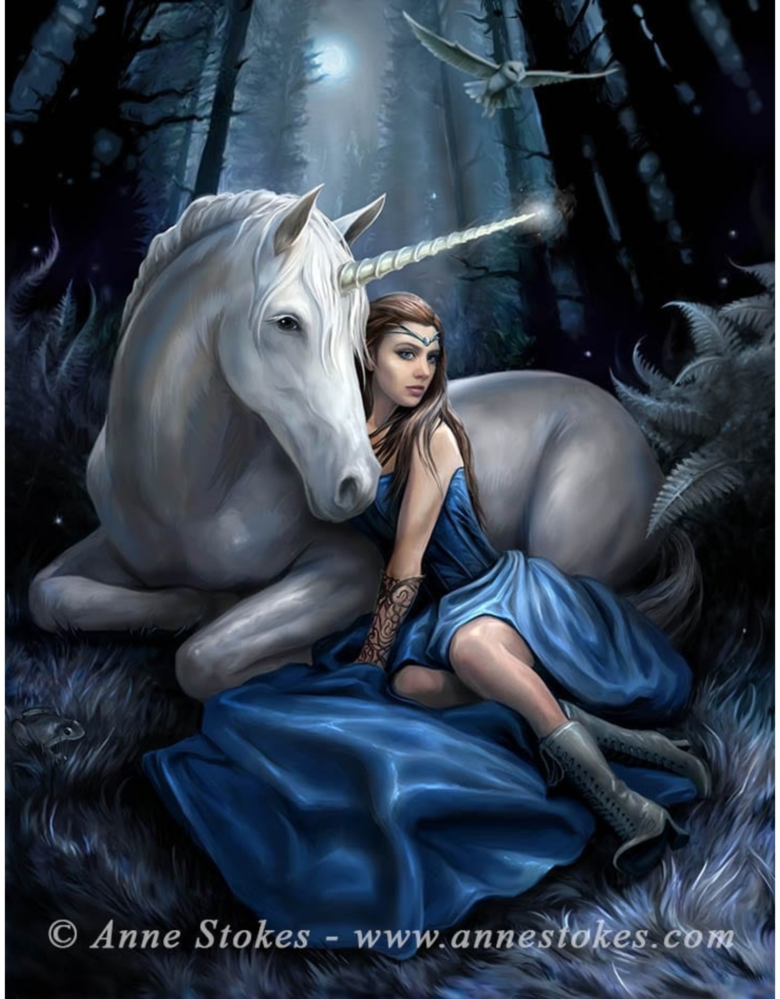 Anne Stokes Fantasy tassen en portemonnees - Anne Stokes 3D portemonnee Blue Moon