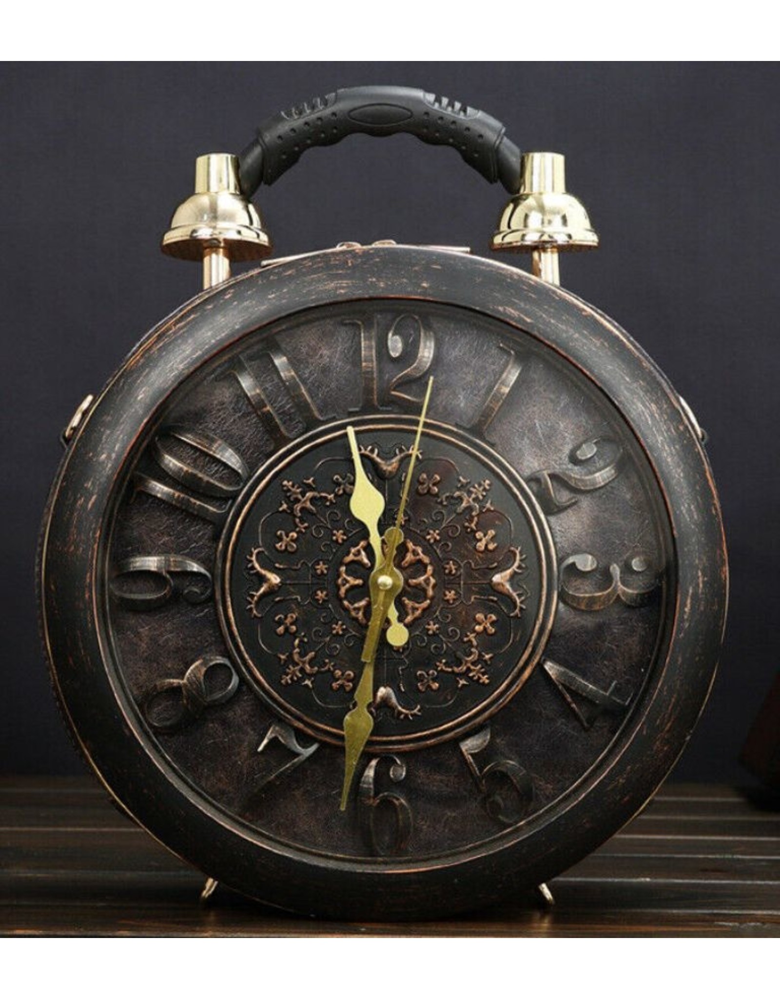 Magic Bags Fantasy bags - Steampunk Clock bag with Working clock antique black