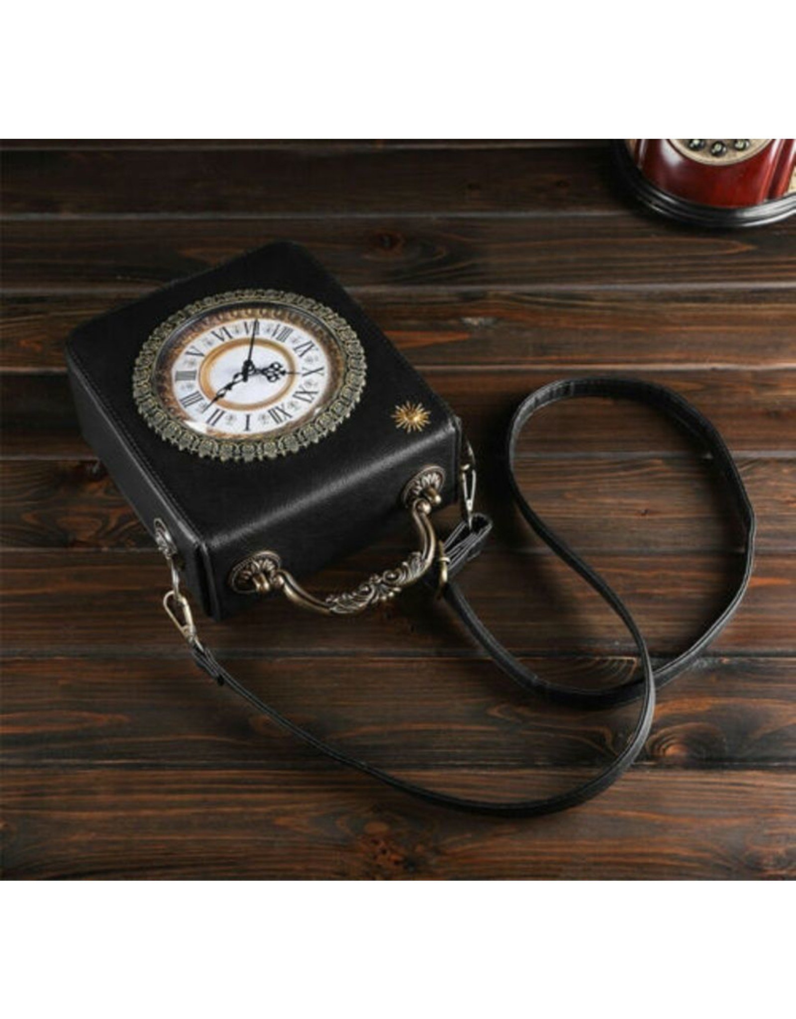 Magic Bags Retro tassen Vintage tassen -  Retro Handtas met Echt Werkende Klok en Borduurwerk