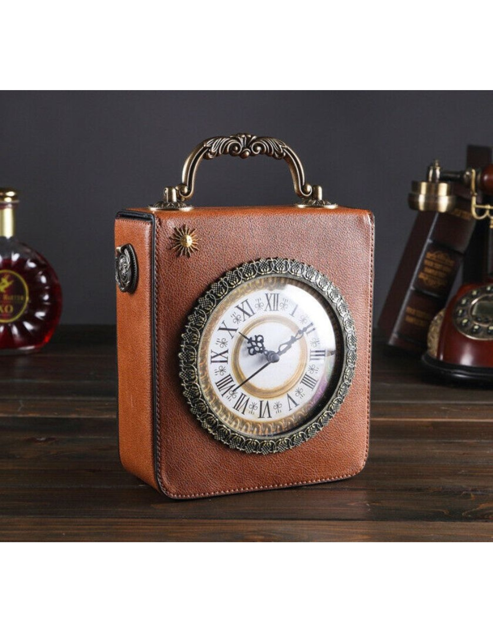 Magic Bags Retro bags  Vintage bags - Retro Handbag with Real Working Clock and Embroidery