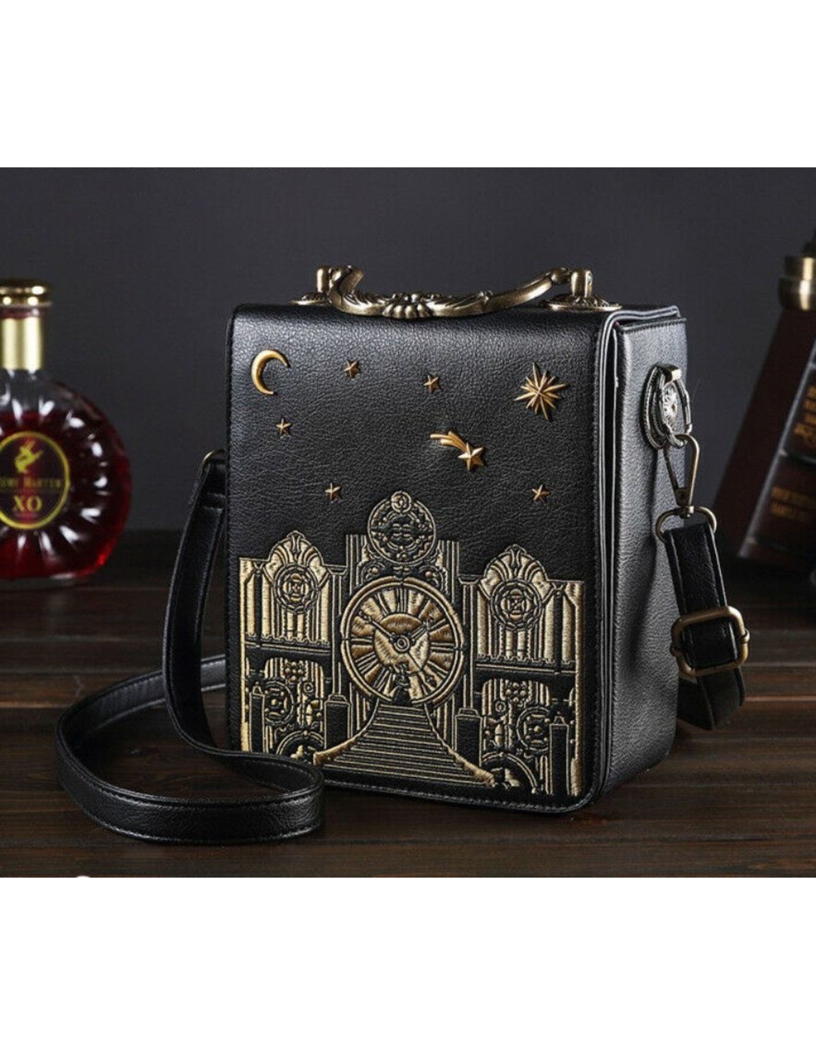 Magic Bags Retro tassen Vintage tassen - Retro Handtas met Echt Werkende Klok en Borduurwerk