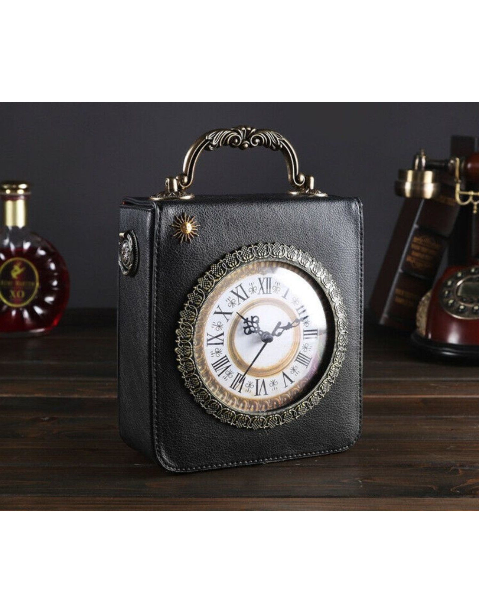Magic Bags Retro bags  Vintage bags - Retro Handbag with Real Working Clock and Embroidery