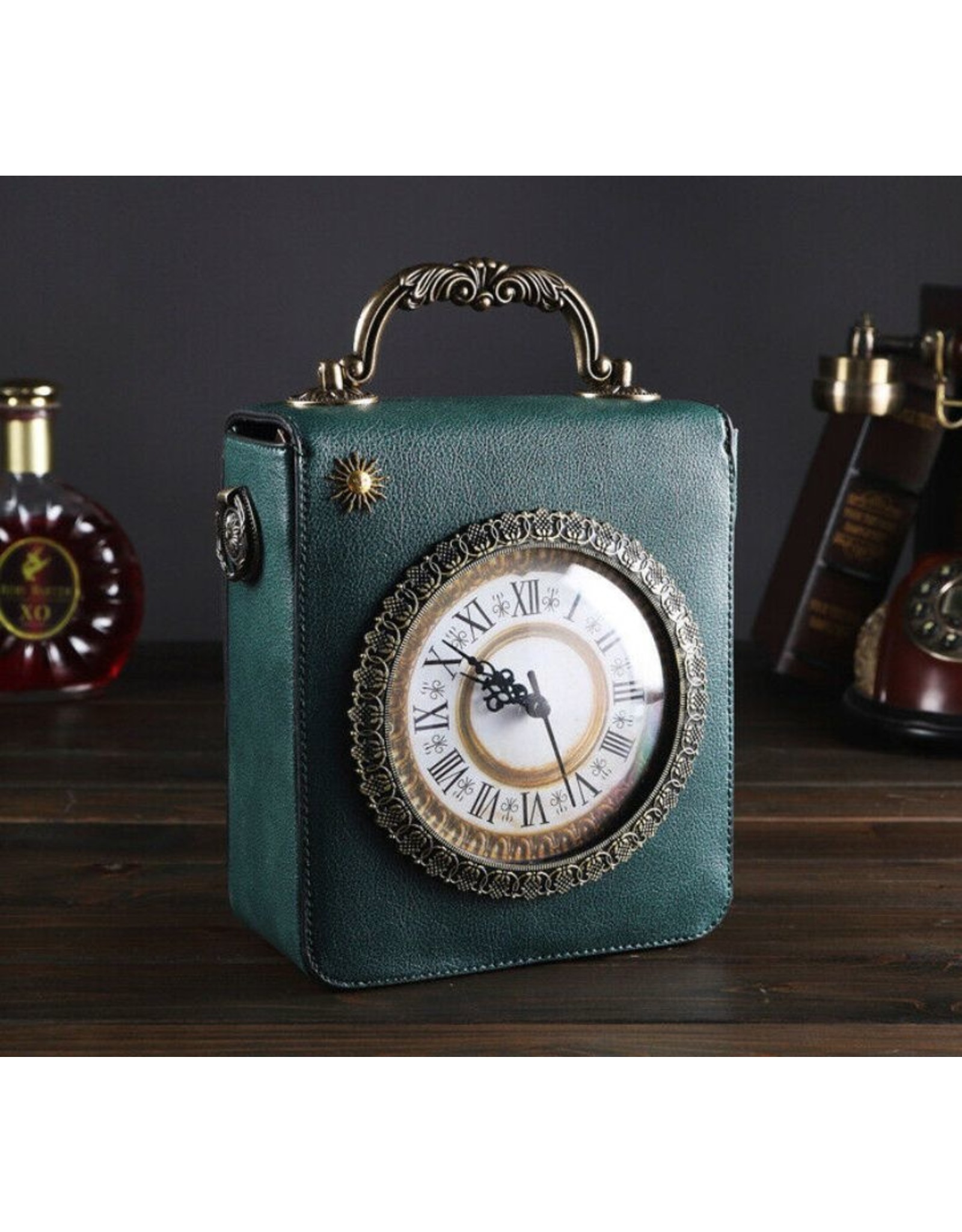 Magic Bags Retro bags  Vintage bags - Retro Handbag with Real Working Clock and Embroidery