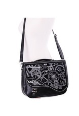 Restyle Gothic bags Steampunk bags - Restyle Steampunk satchel bag Black Mechanism