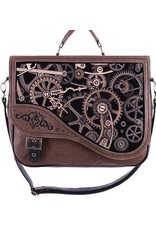 Restyle Gothic bags Steampunk bags - Restyle Steampunk satchel bag Brown Mechanism