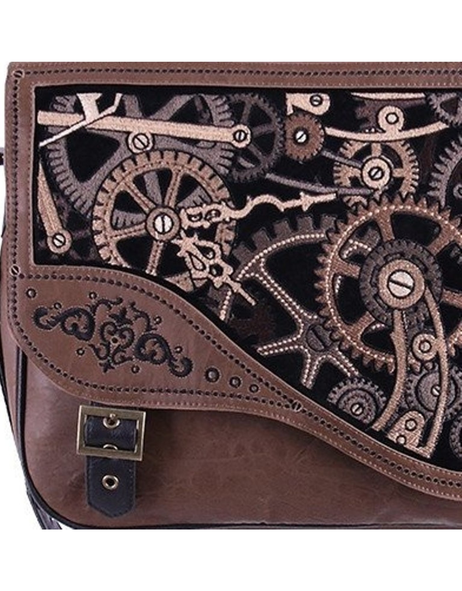 Restyle Gothic bags Steampunk bags - Restyle Steampunk satchel bag Brown Mechanism
