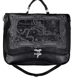 Restyle Restyle satchel bag Map of the Caribbean Sea (black)