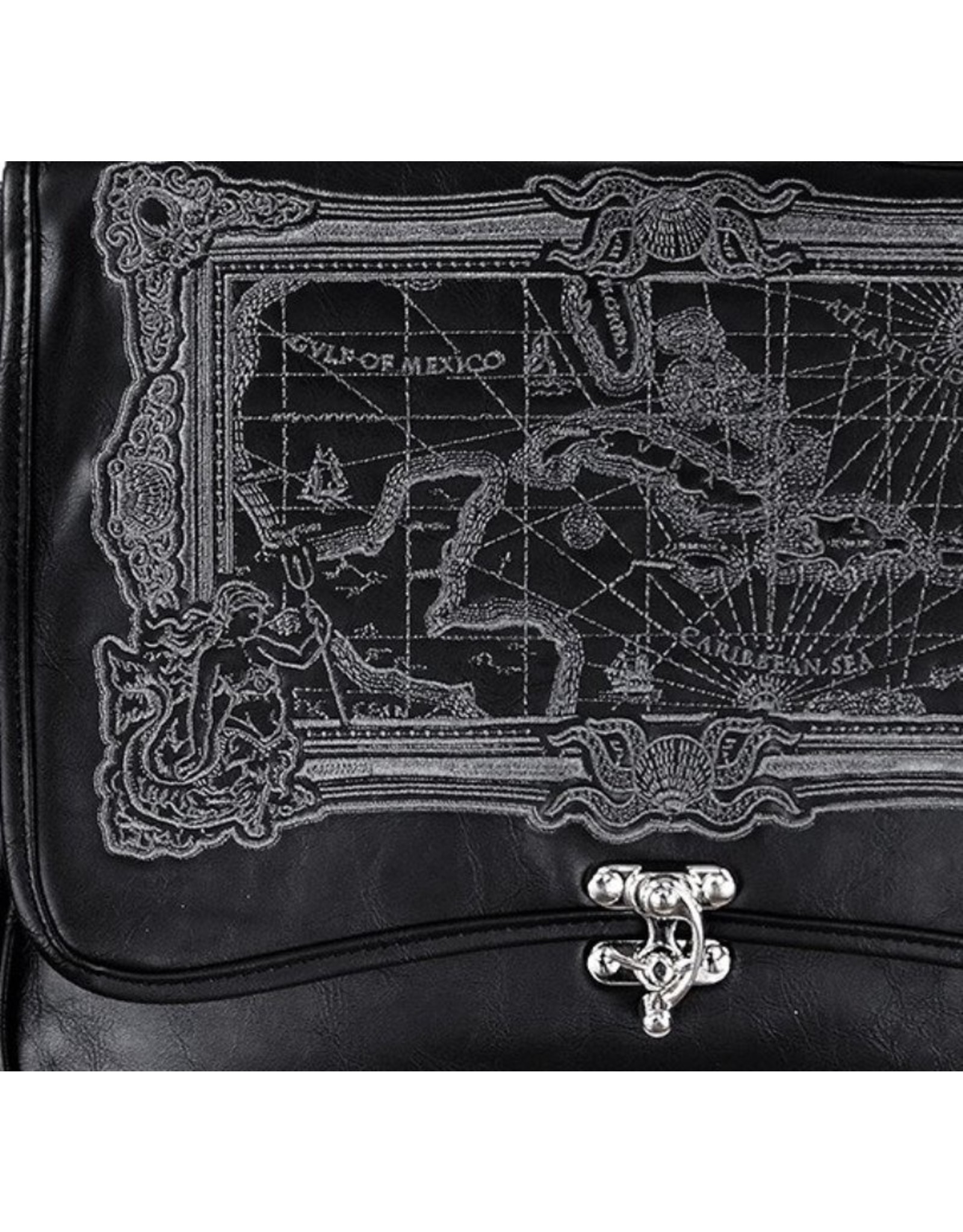 Restyle Gothic bags Steampunk bags - Restyle satchel bag Map of the Caribbean Sea (black)