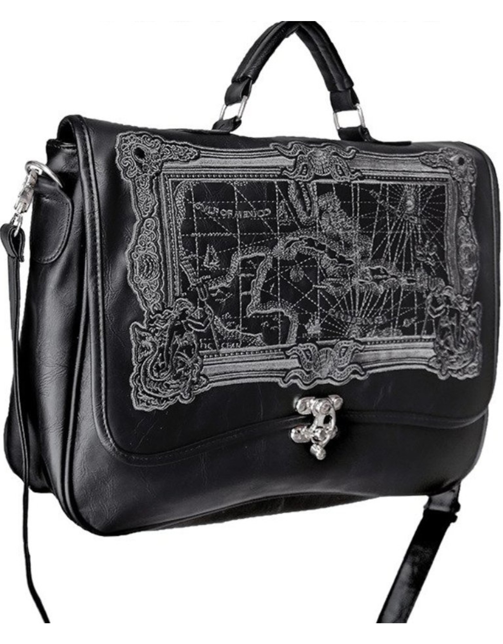 Restyle Gothic bags Steampunk bags - Restyle satchel bag Map of the Caribbean Sea (black)