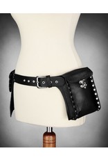 Restyle Gothic en Steampunk accessoires - Restyle Steampunk Heupriem met zakken (zwart)