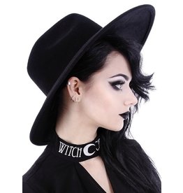 Restyle Black Gothic Hat with wide brim 'Witch'