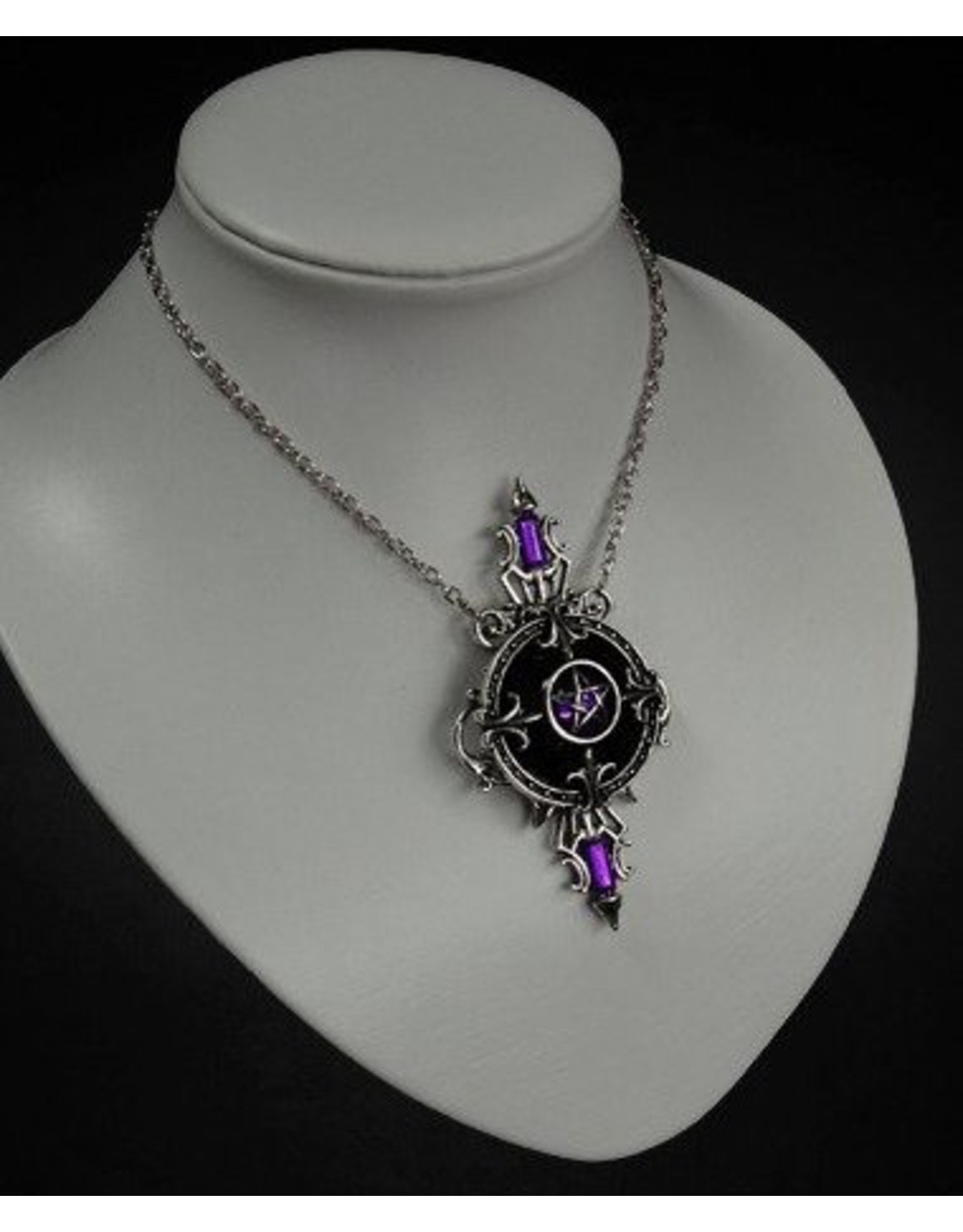 Restyle Gothic and Steampunk accessories - Gothic Necklace with Pentagram pendant Mystic Mirror