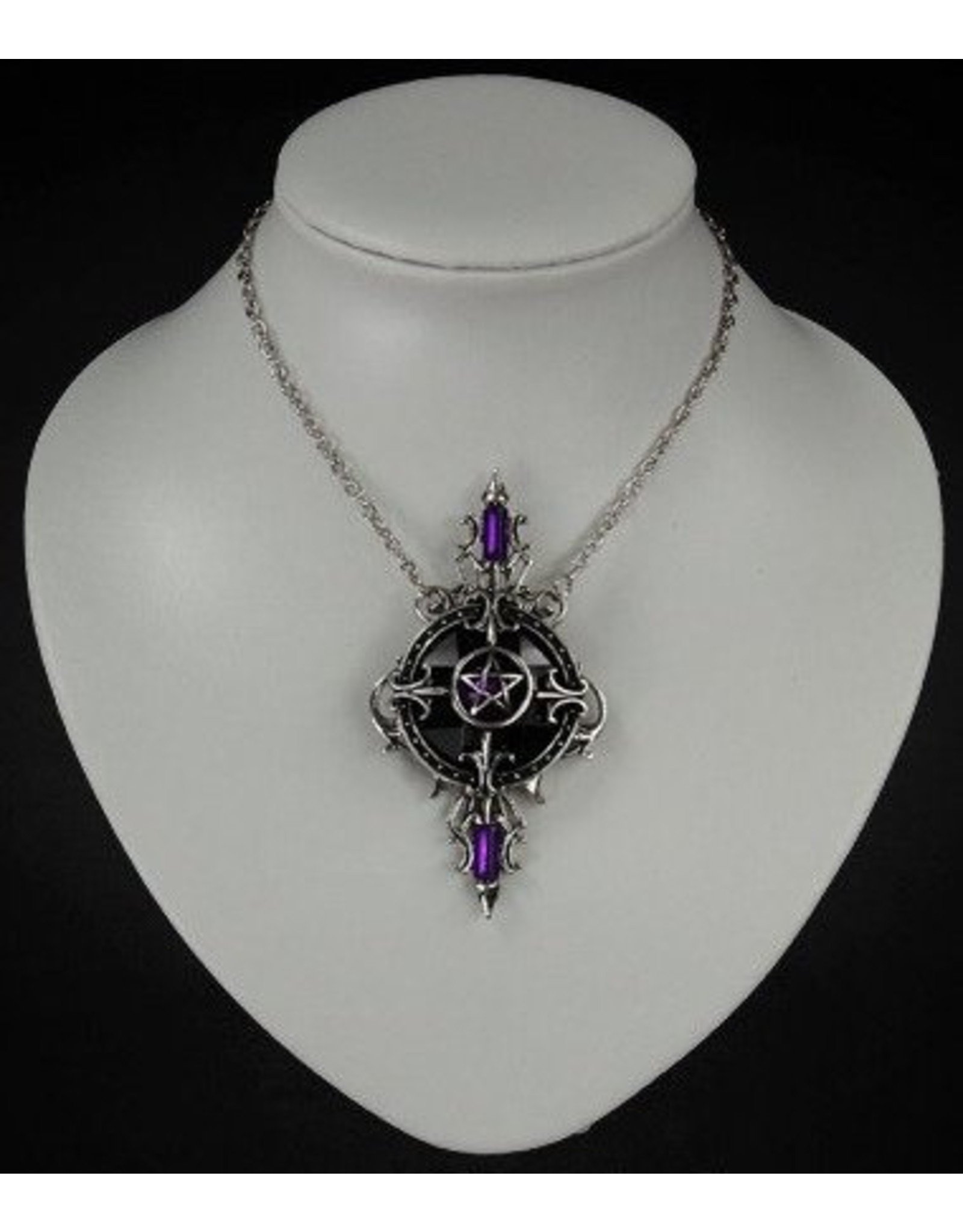 Restyle Gothic and Steampunk accessories - Gothic Necklace with Pentagram pendant Mystic Mirror