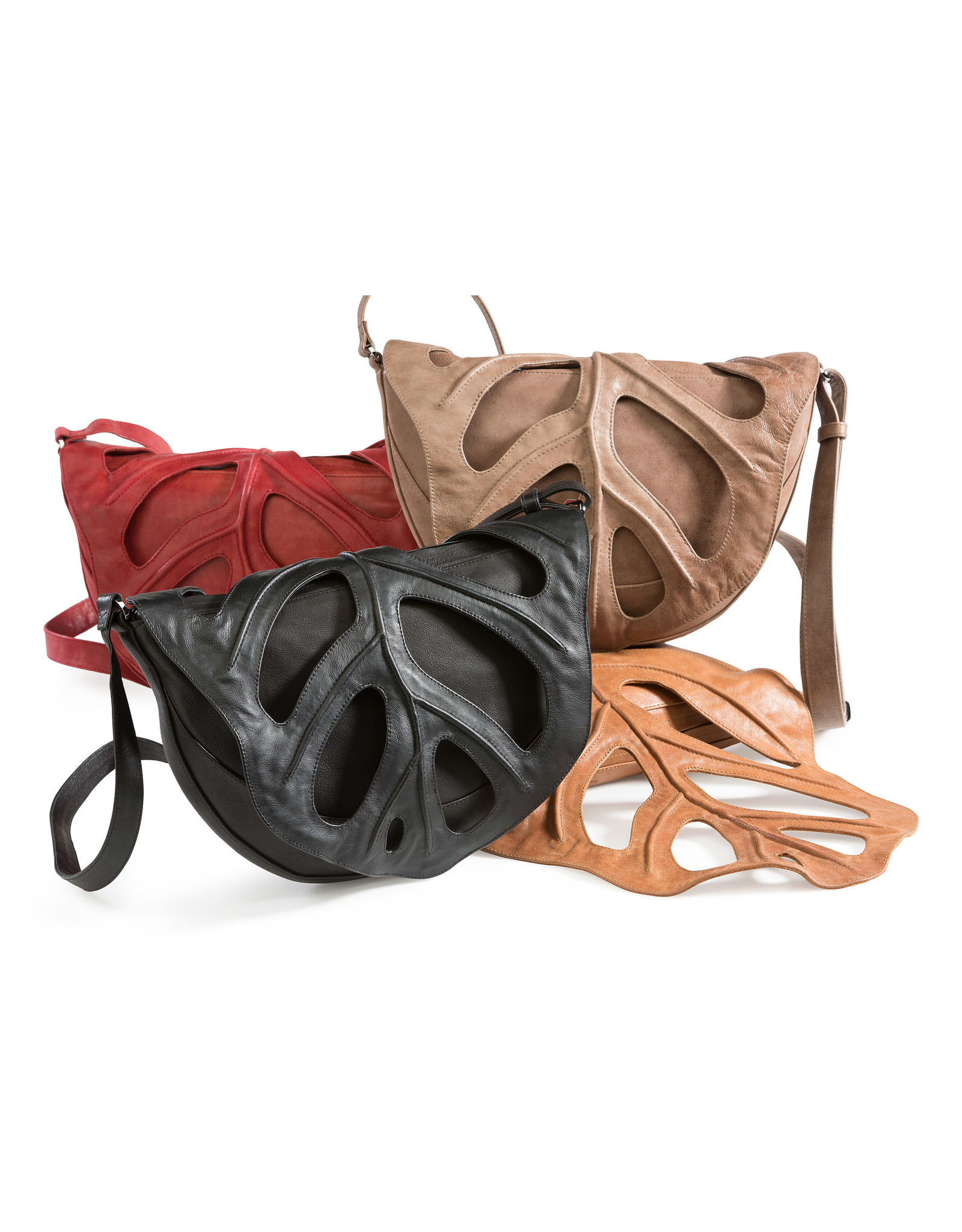 by-Lin Dutch Design Leather bags - by-Lin Dutch Design Jungle Leaf Leather shoulder bag