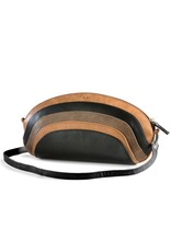 by-Lin Dutch Design Leren tassen - by-Lin Dutch Design Regenboog tas Zwart-Cognac Klein