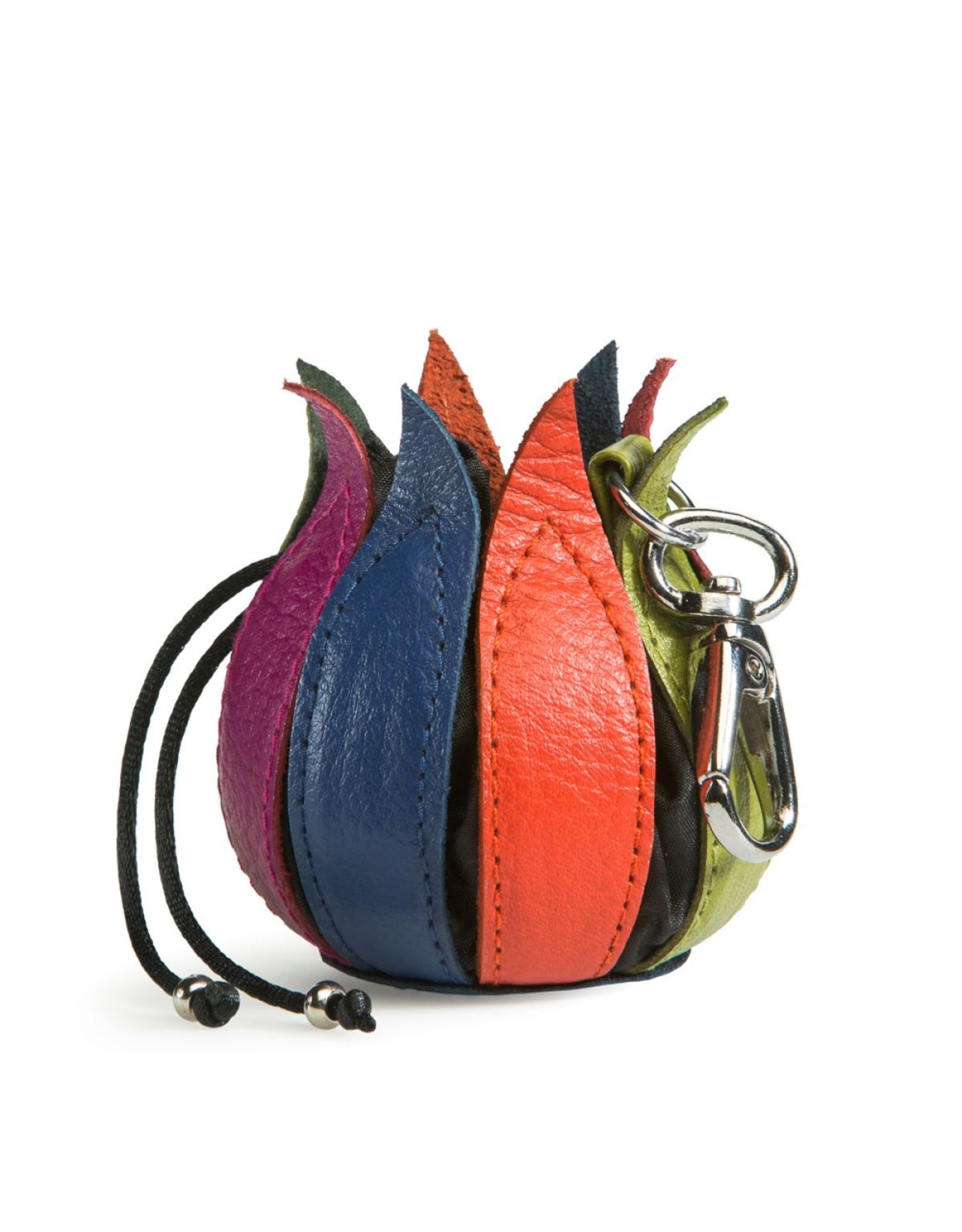 by-Lin Dutch Design Leren Portemonnees - by-Lin My Little Tulip Lederen sleutelhanger Multicolor