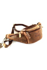 Hunters Leren tassen - Hunters Leren Heuptas "Box" Bruin