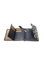 Louis Wallis Leather Wallets -  Leather wallet with floral print on the cover (dark blue-black)