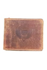 Wild Thing Leather Statement Wallets - Leather wallet Skull with Marines Beret and Wings