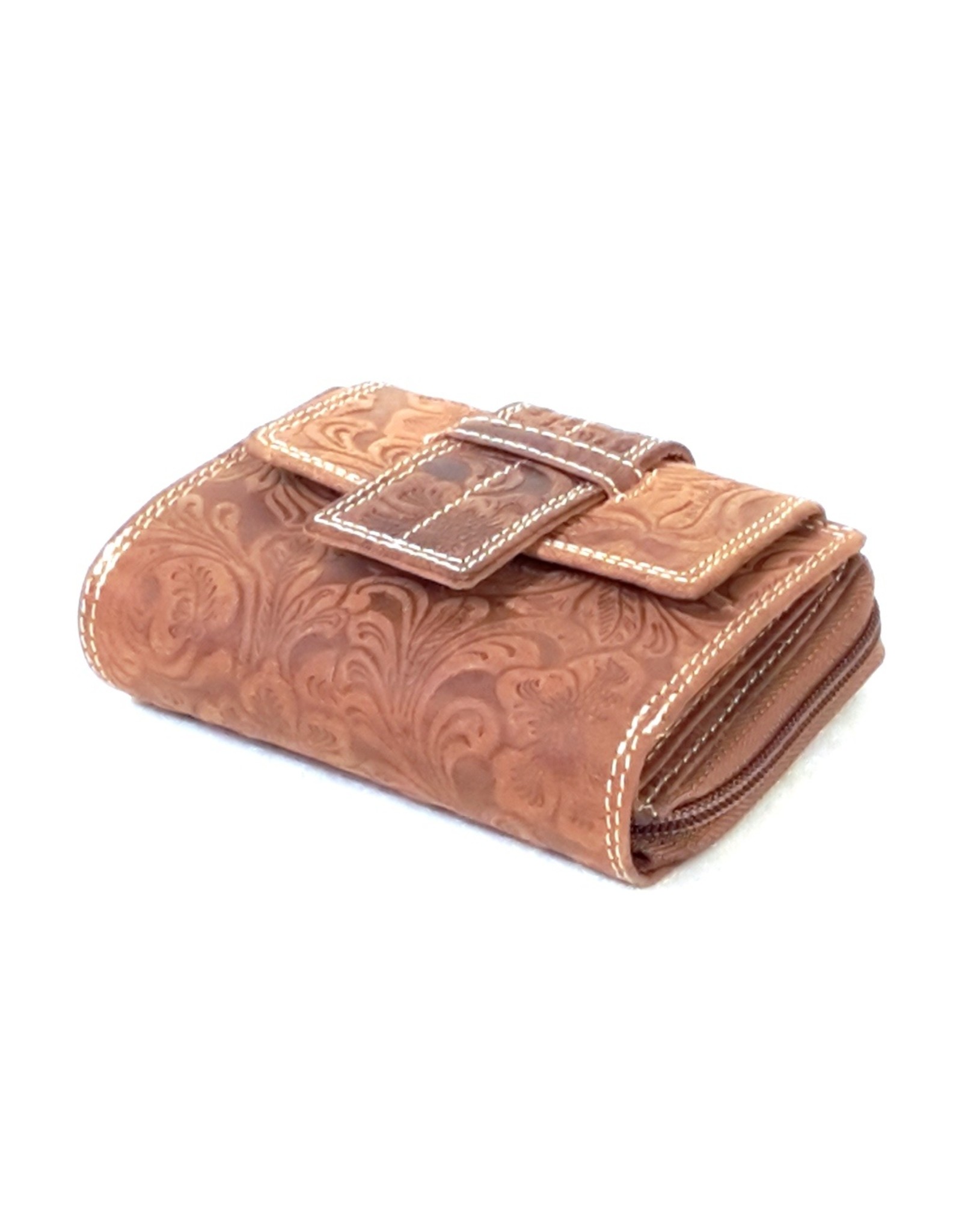 Roberto Leather Wallets -  Leather wallet with Embossed Floral pattern Roberto