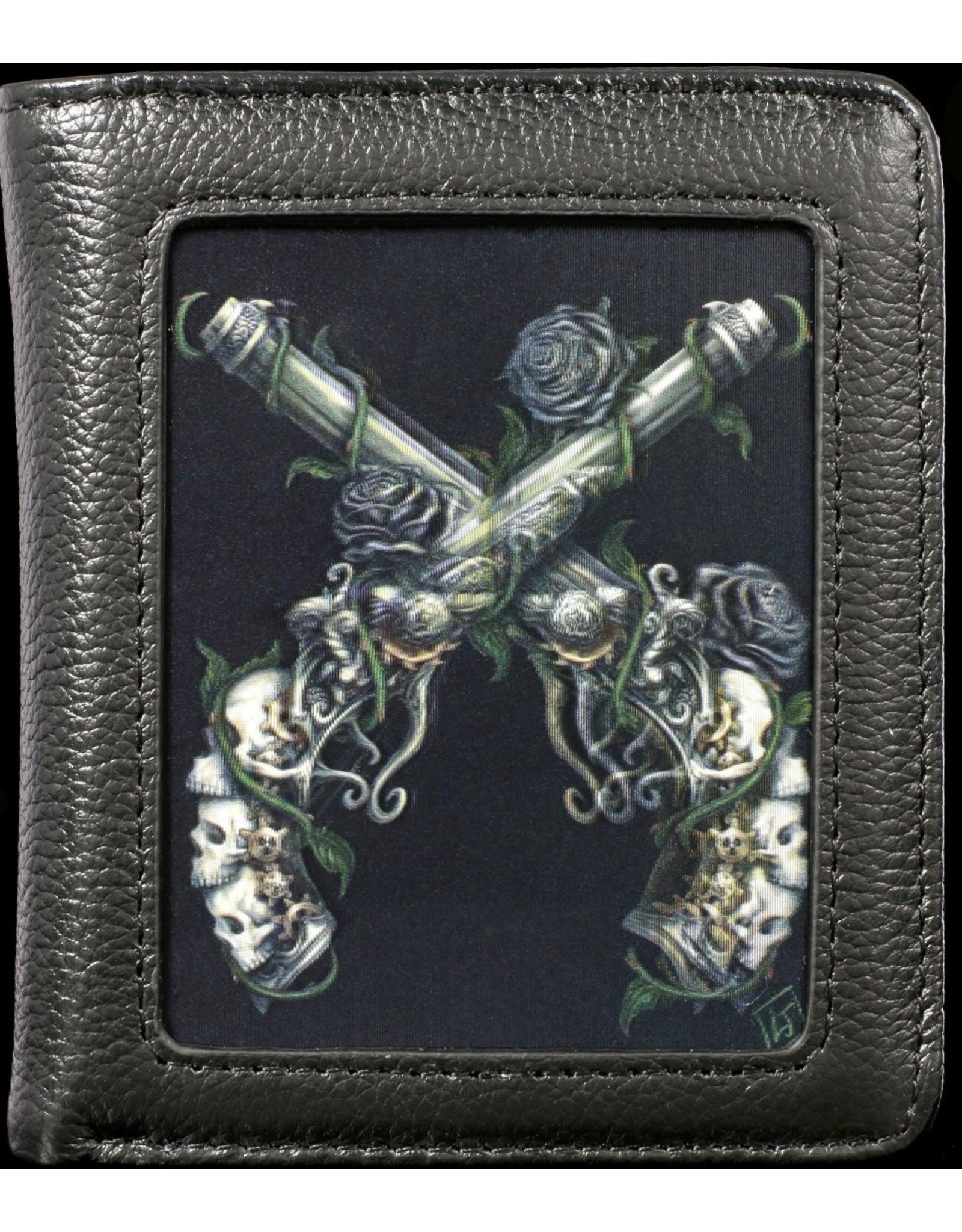 SheBlackDragon Gothic portemonnees - SheBlackDragon 3D portemonnee Grim Six (Guns and Roses)