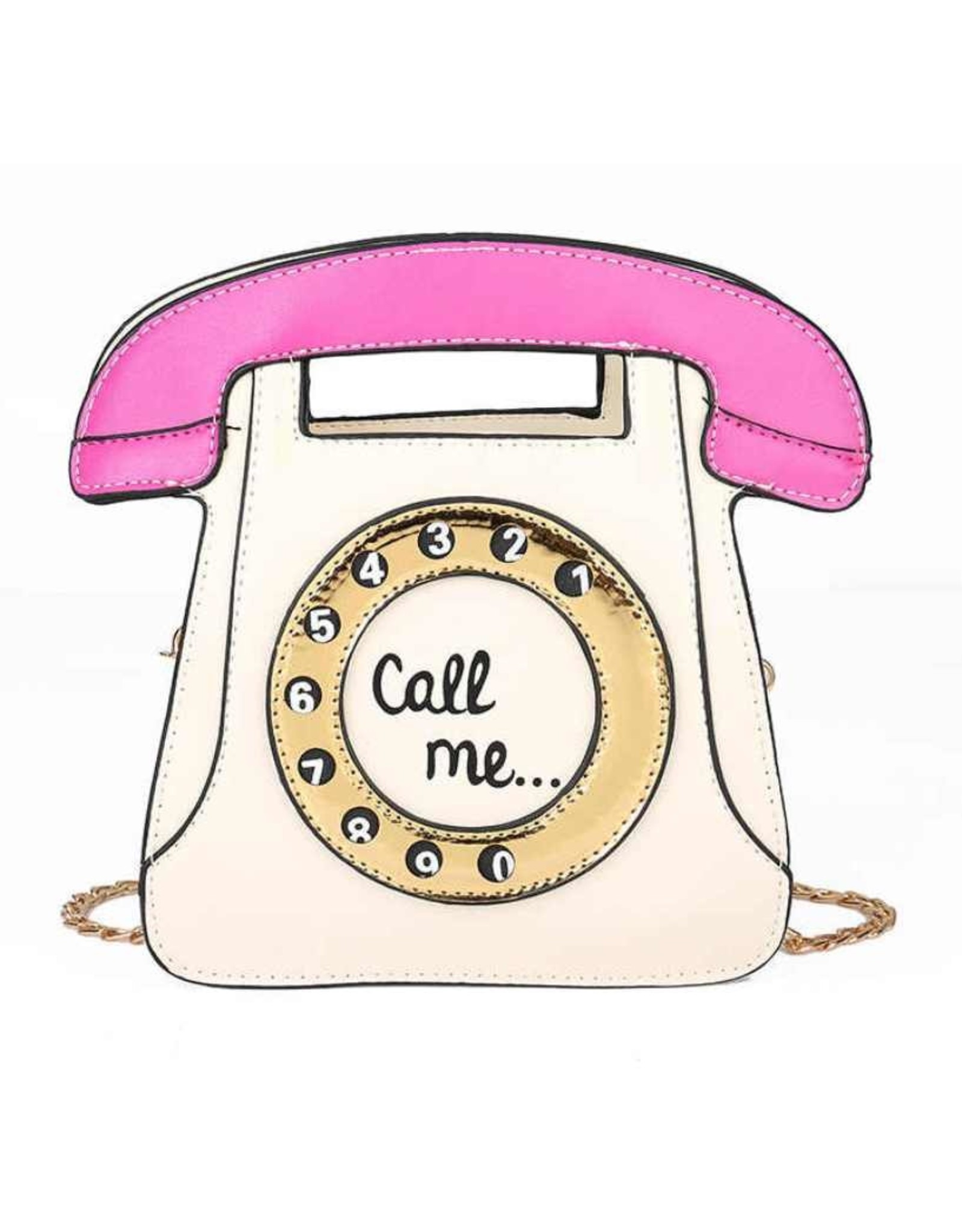 Magic Bags Fantasy bags and wallets - Fantasy handbag Retro Telephone "Call Me" (white-fuchsia)