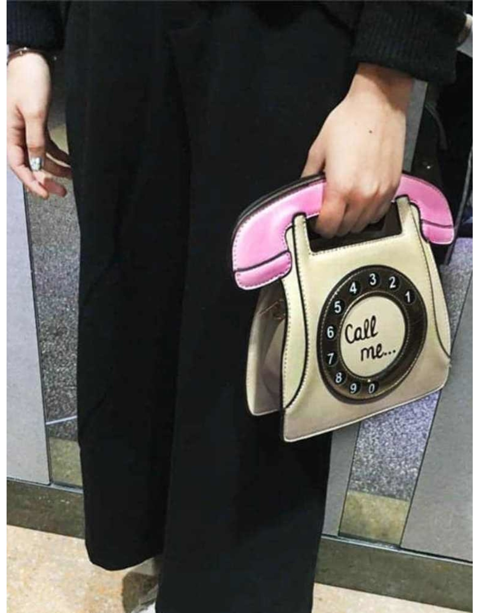 Magic Bags Fantasy bags and wallets - Fantasy handbag Retro Telephone "Call Me" (white-fuchsia)