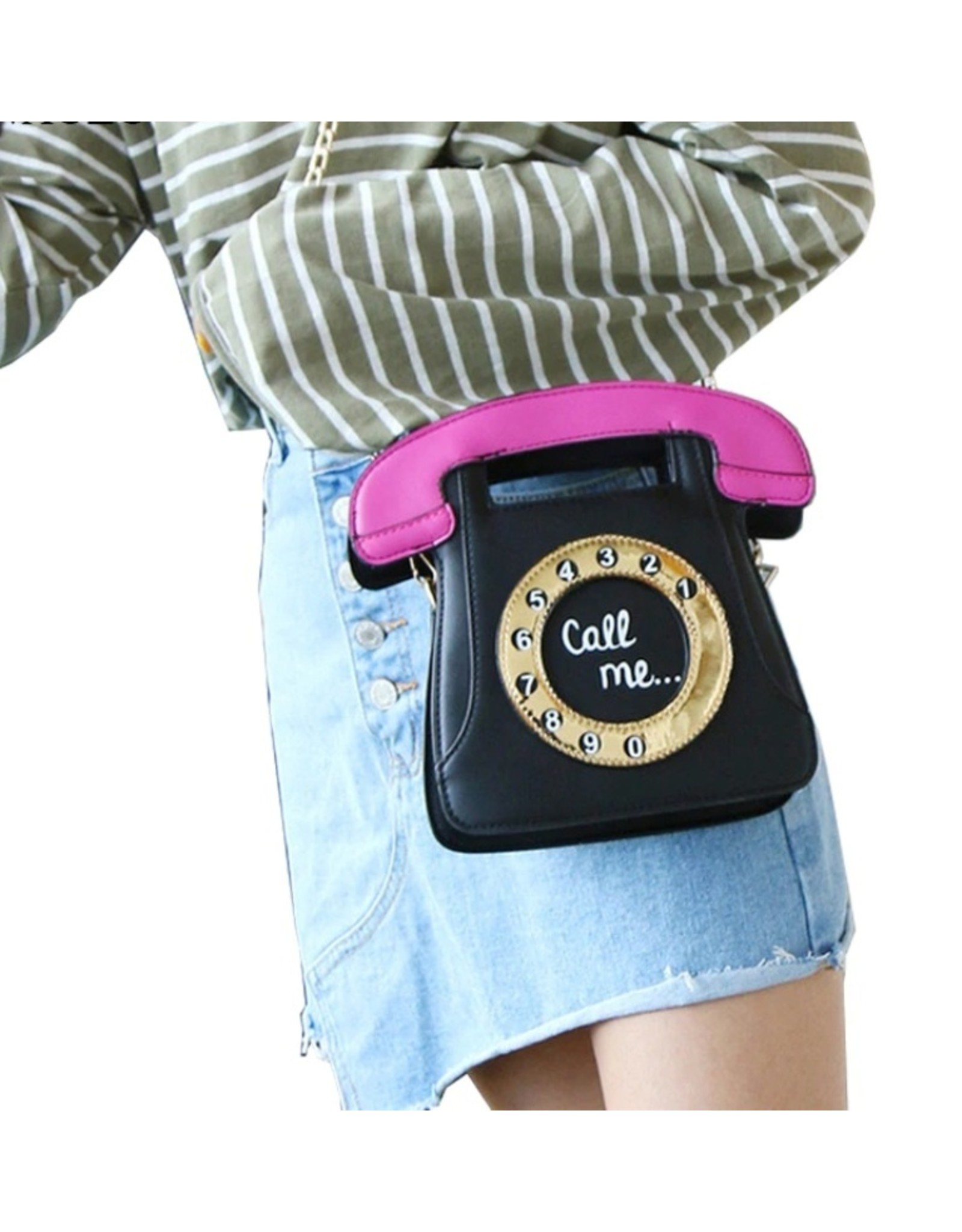 Magic Bags Fantasy bags and wallets - Fantasy handbag Retro Telephone "Call Me" (white-fuchsia)