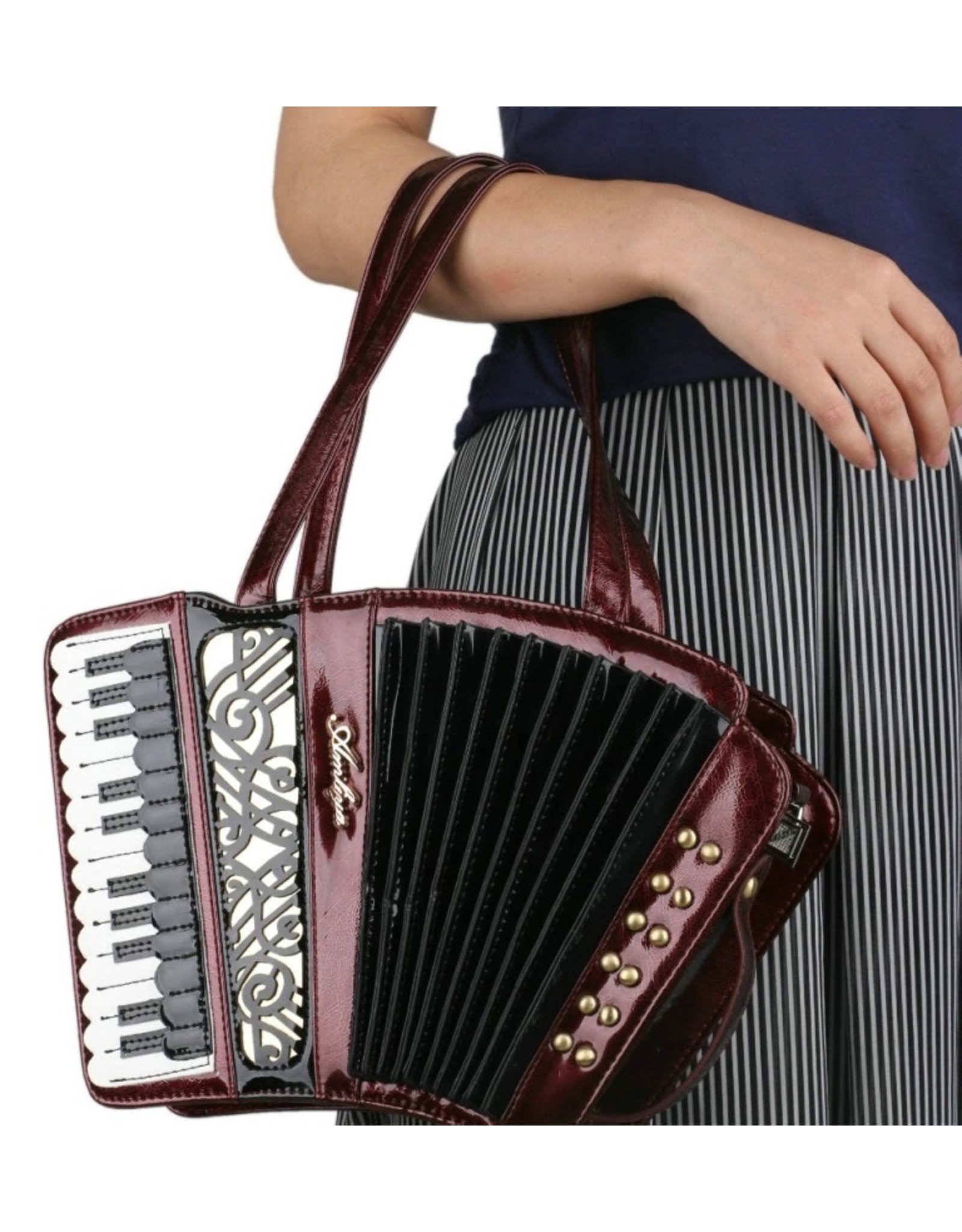 Magic Bags Fantasy tassen en portemonnees - Fantasy handtas Accordeon (metallic rood)