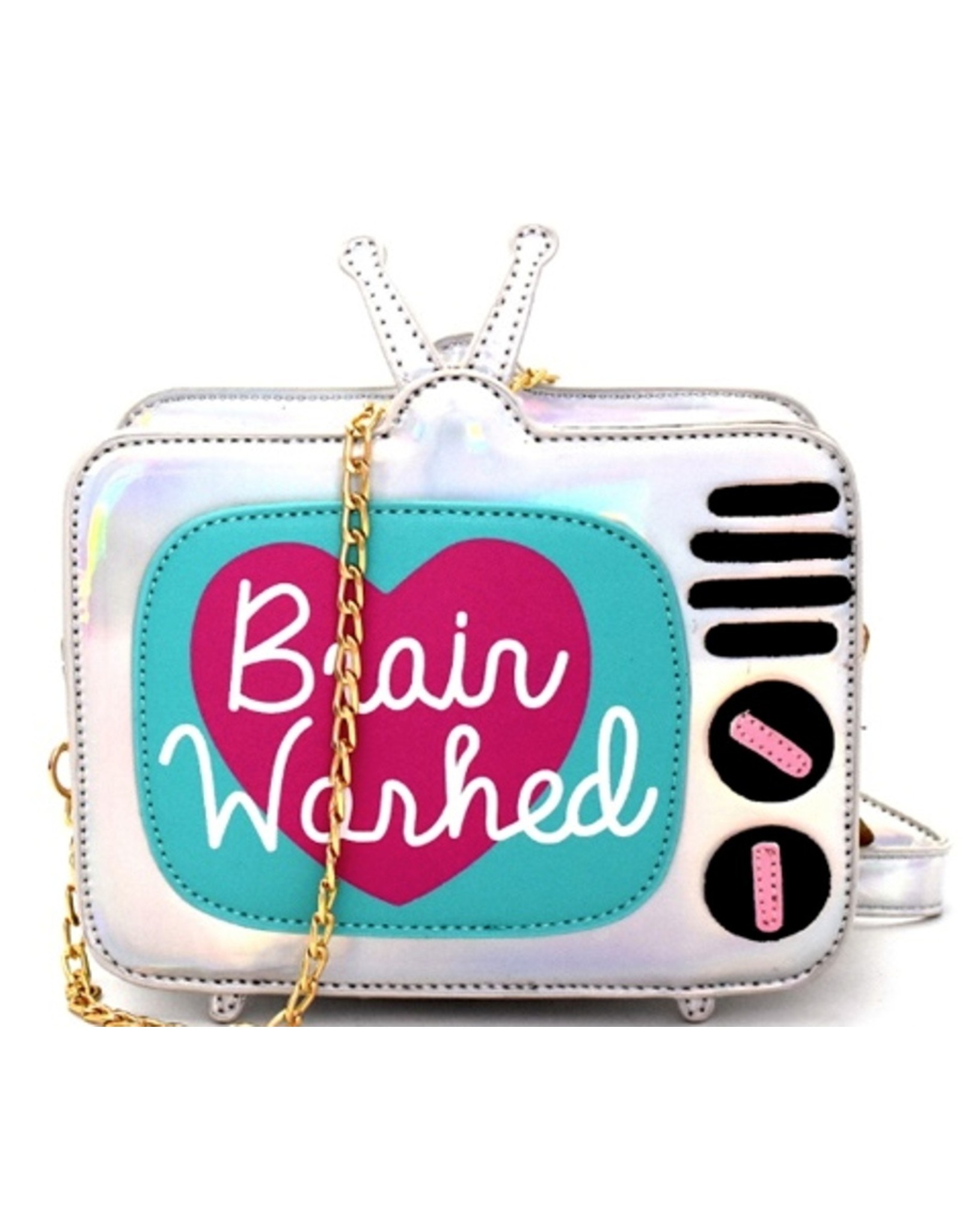 Magic Bags Fantasy bags and wallets -  Holographic Fantasy crossbody bag Retro TV - Brain Washed